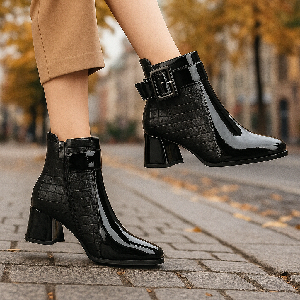 The Clara™ | Two-Tone Block Heel Boots