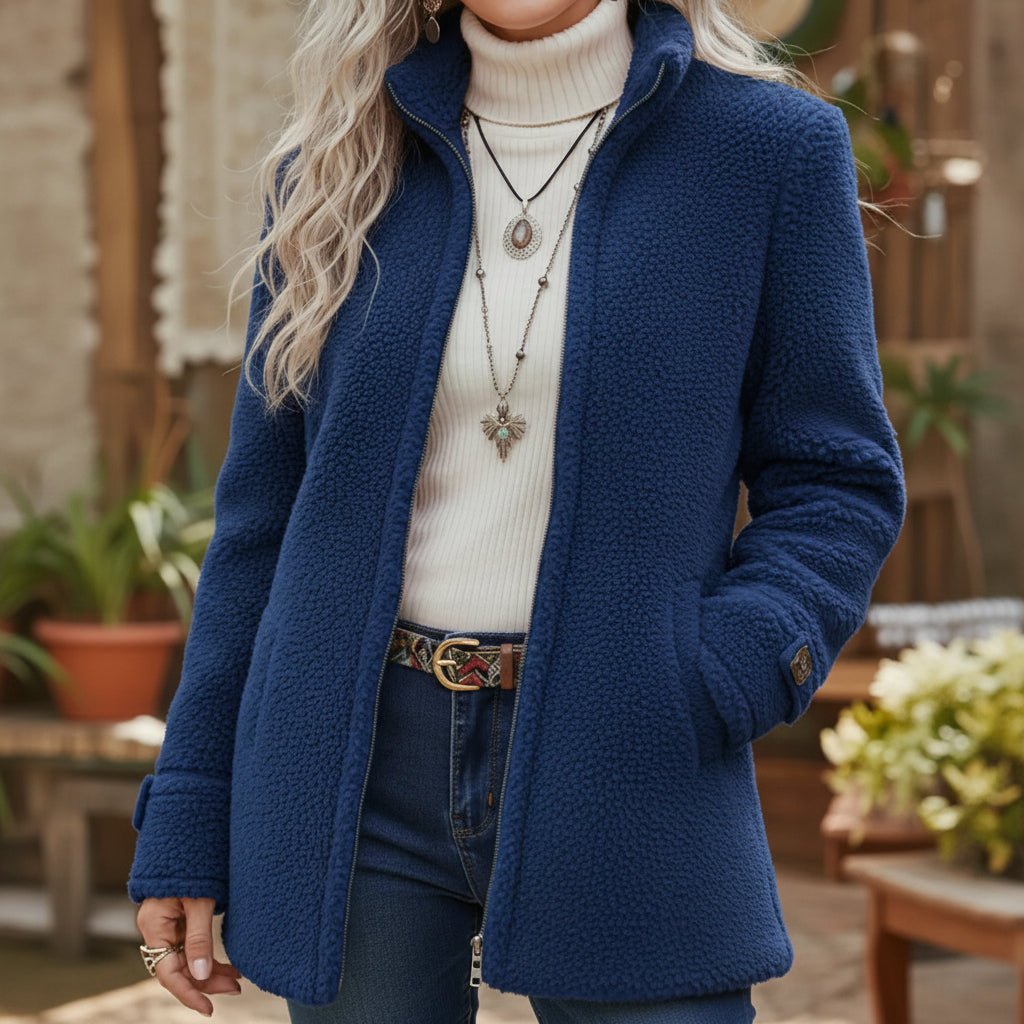 The Cassandra™ | Textured Fleece Zip Jacket