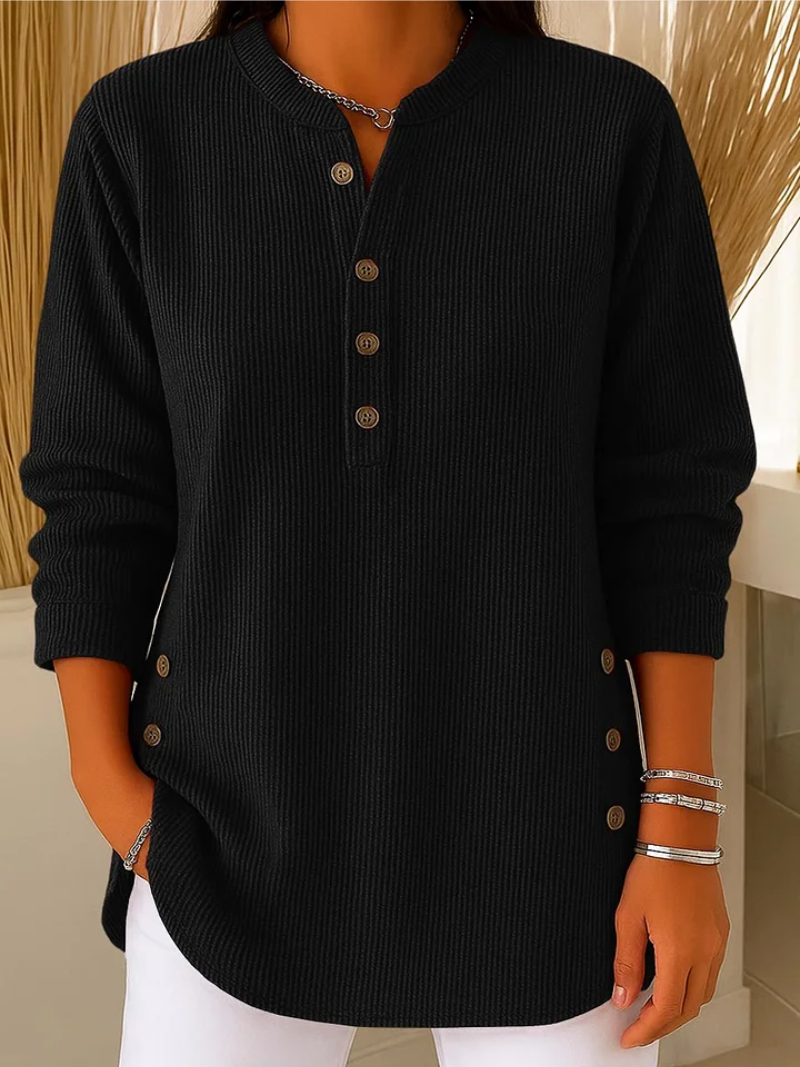 The Elsie™ — Ribbed Button Tunic