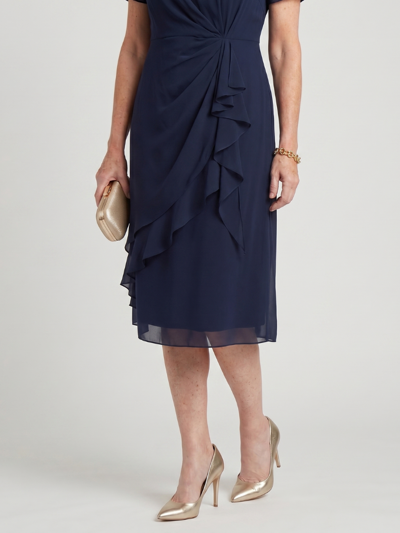 The Sara™ — Draped Elegant Dress