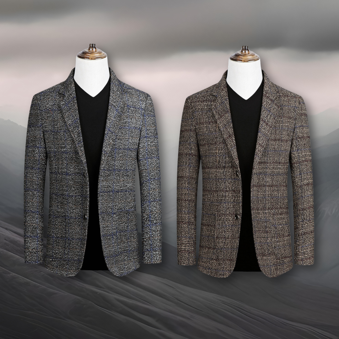 Jaxon | Elegant Tartan Fabric Blazer