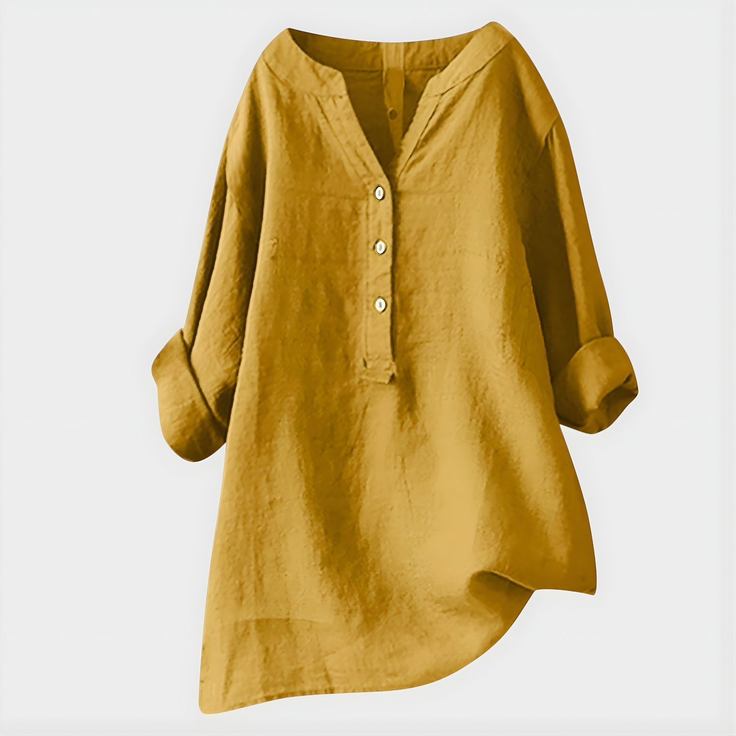 Elara™ Elegant Cotton Blend V-Neck Blouse