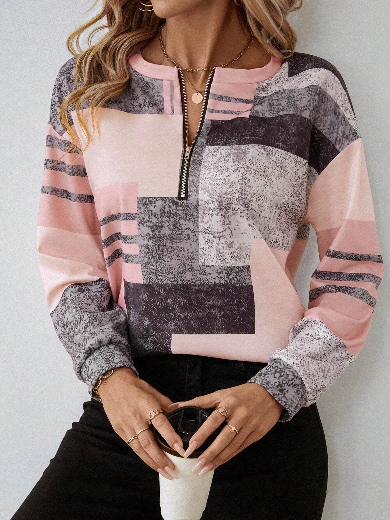 Oceane™ | Chic Vintage Half-Zip Sweatshirt