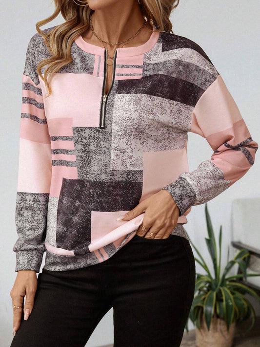 Oceane™ | Chic Vintage Half-Zip Sweatshirt