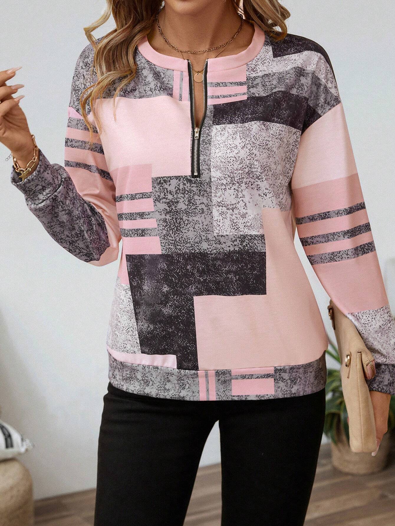 Oceane™ | Chic Vintage Half-Zip Sweatshirt