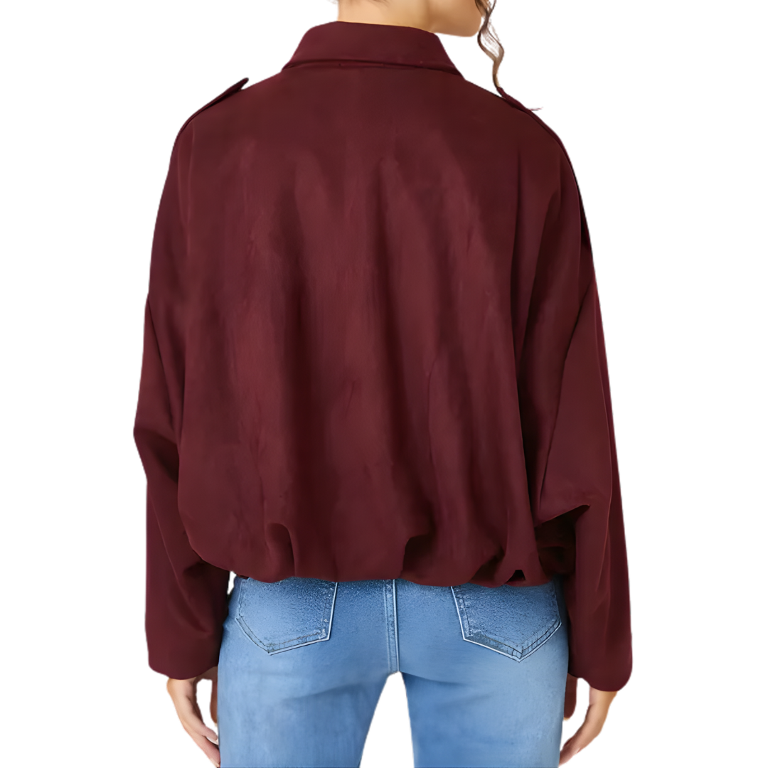Jean™ – Vintage Suede Epaulet Bomber Jacket