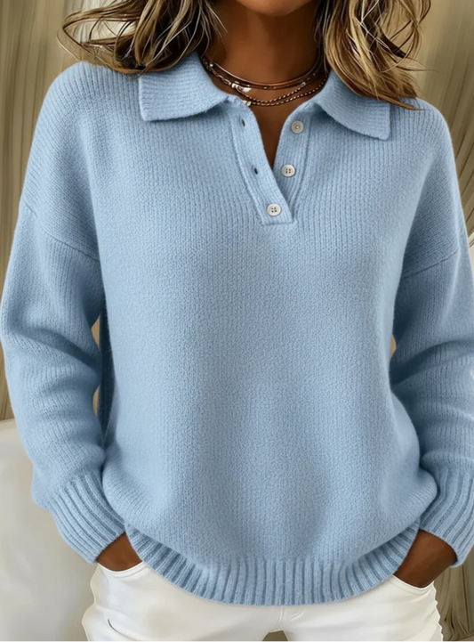 The Maribel™ | Elegant Knit Polo Sweater