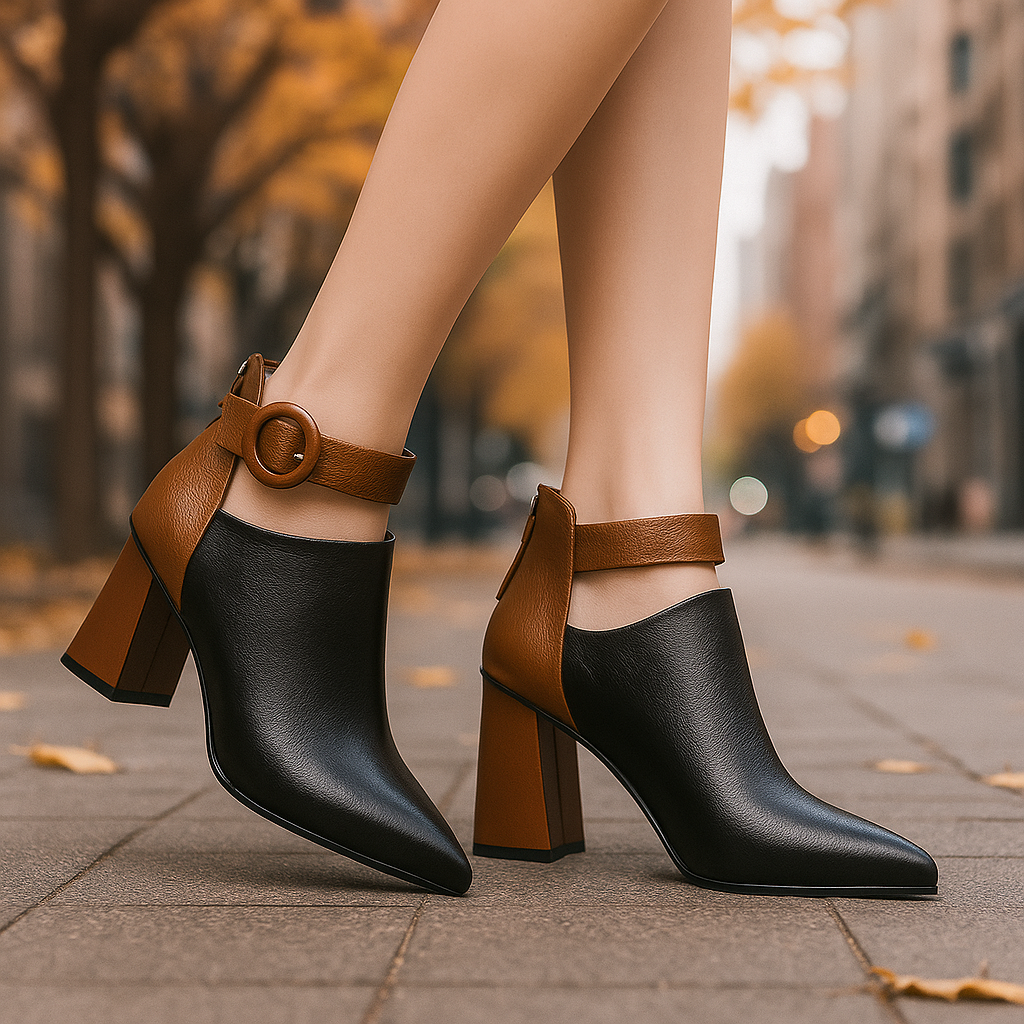 The Harper™ | Colorblock Buckle Boots