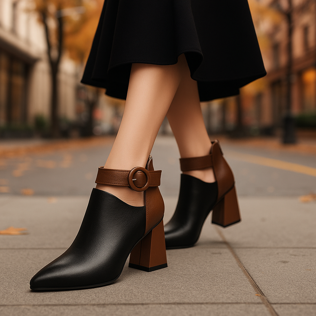 The Harper™ | Colorblock Buckle Boots