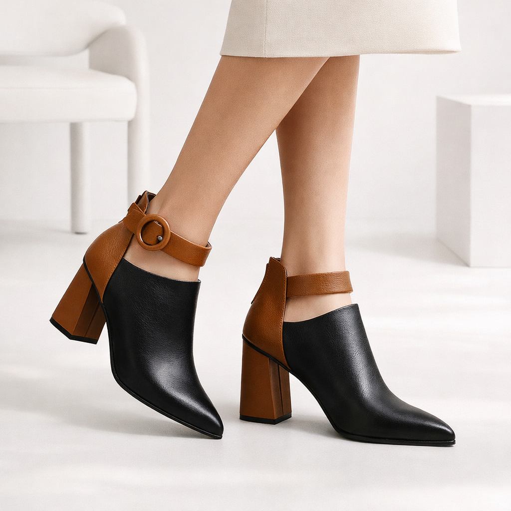 The Harper™ | Colorblock Buckle Boots