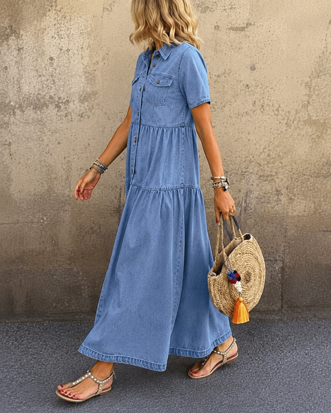 Jennifer | Denim Midi Dress