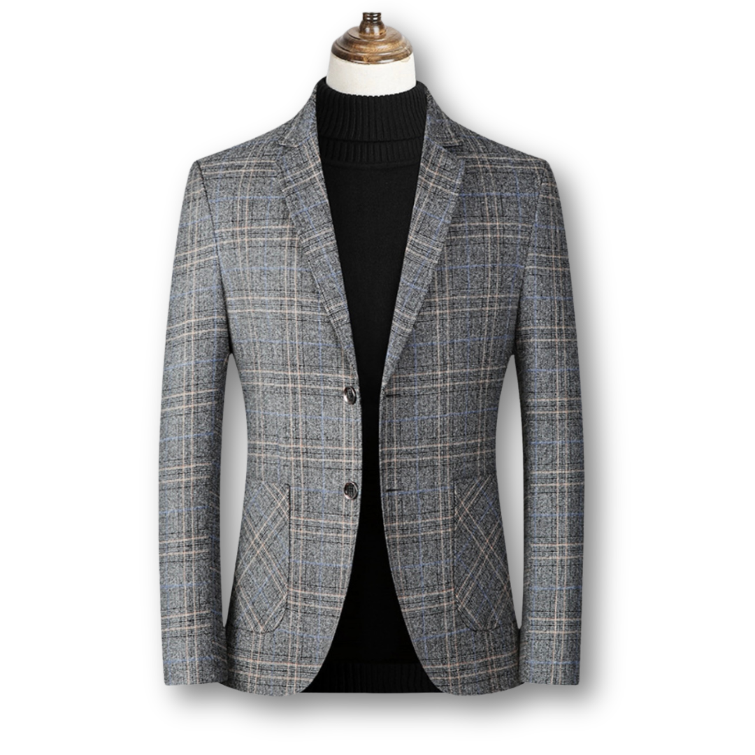 Jaxon | Elegant Tartan Fabric Blazer