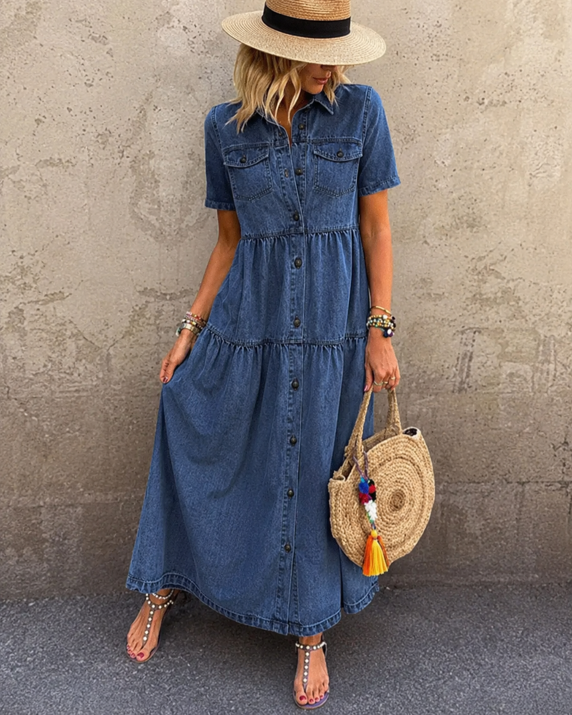 Jennifer | Denim Midi Dress