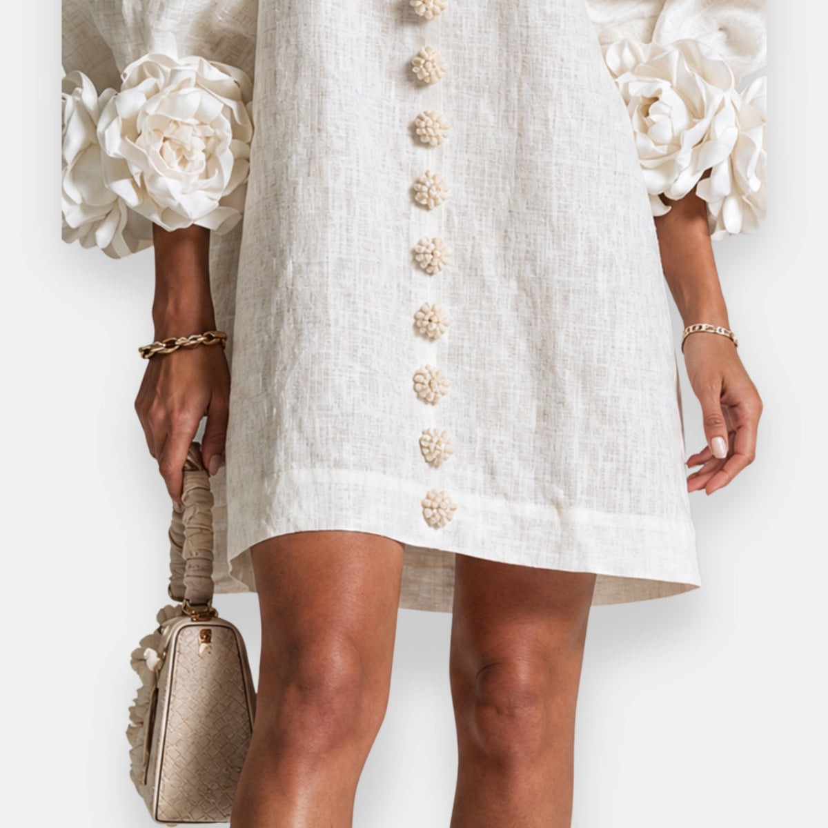 Daisy™ | Rosette Sleeve Shift Dress