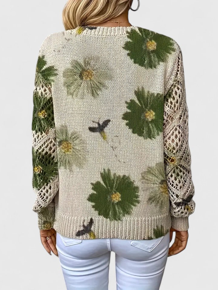 Matilda™ Floral Crochet-Sleeve Knit