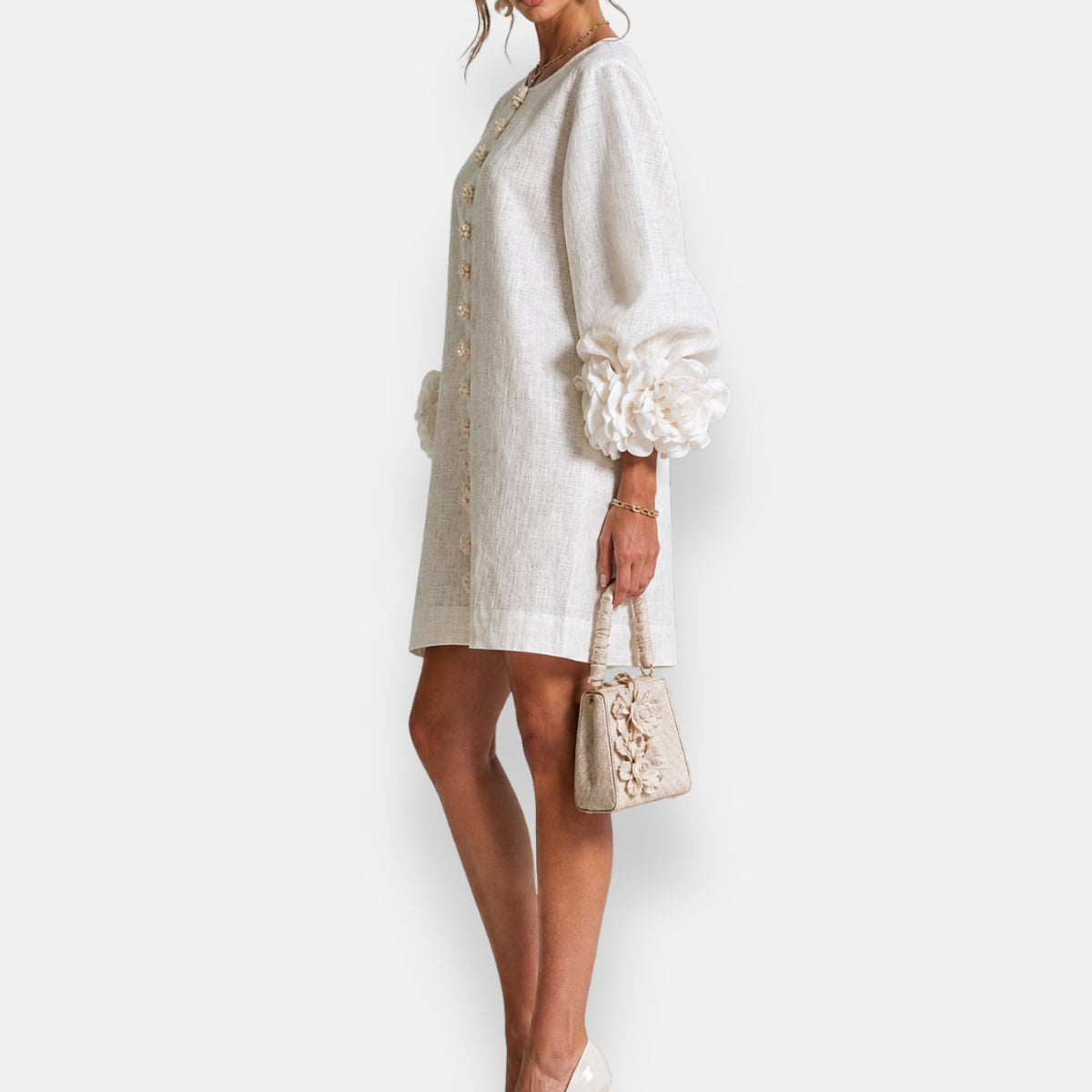 Daisy™ | Rosette Sleeve Shift Dress