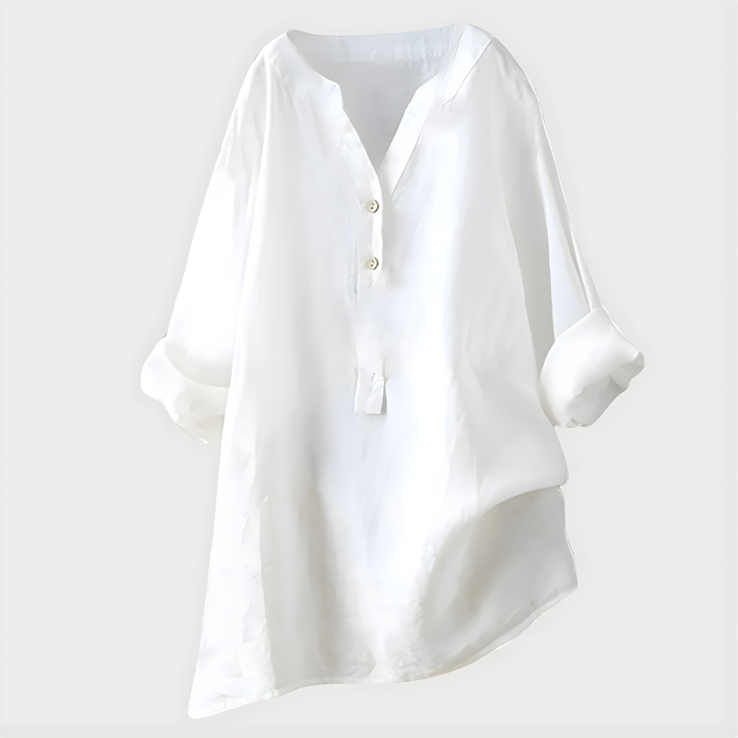 Elara™ Elegant Cotton Blend V-Neck Blouse