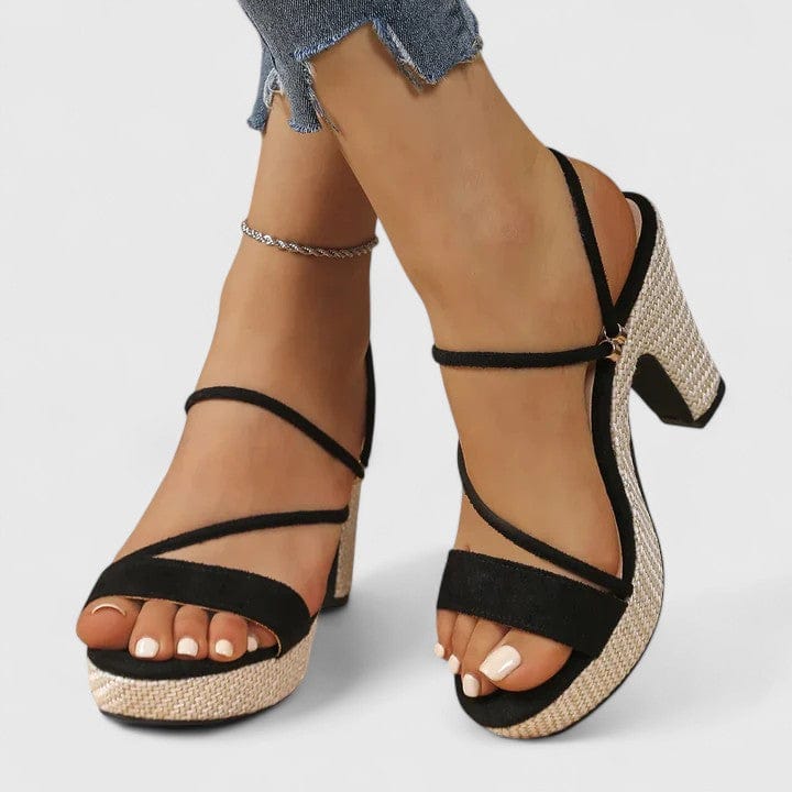 Elara Raffia-Platform Sandal