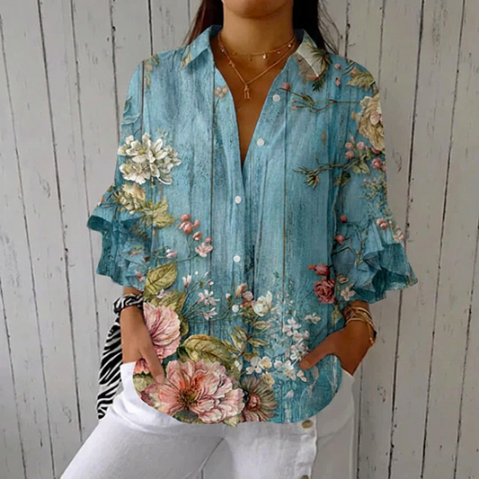 Roselle™ - Floral Print Vintage Blouse