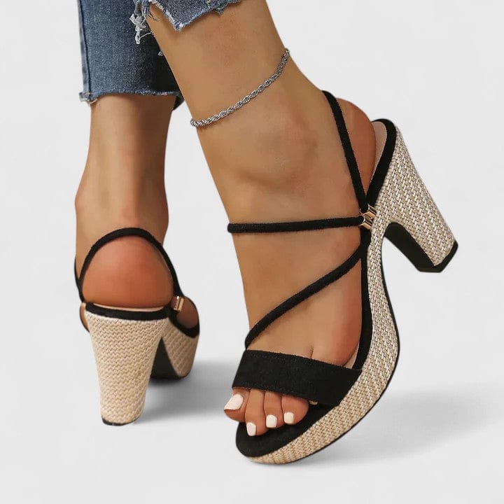 Elara Raffia-Platform Sandal