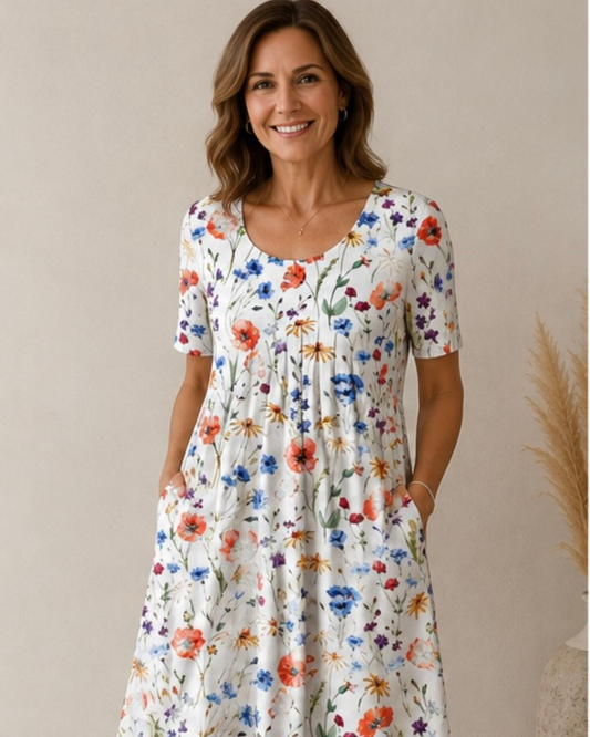 Rosie | Floral Pocket Midi Dress
