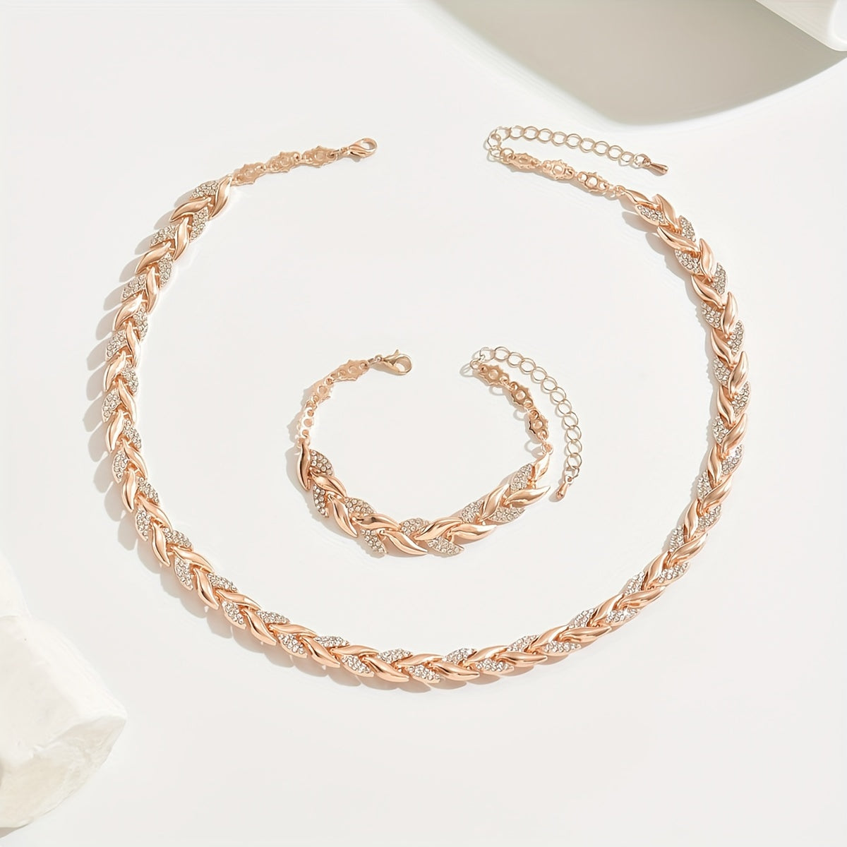 Isla™ Wheat-Link Necklace & Bracelet Set