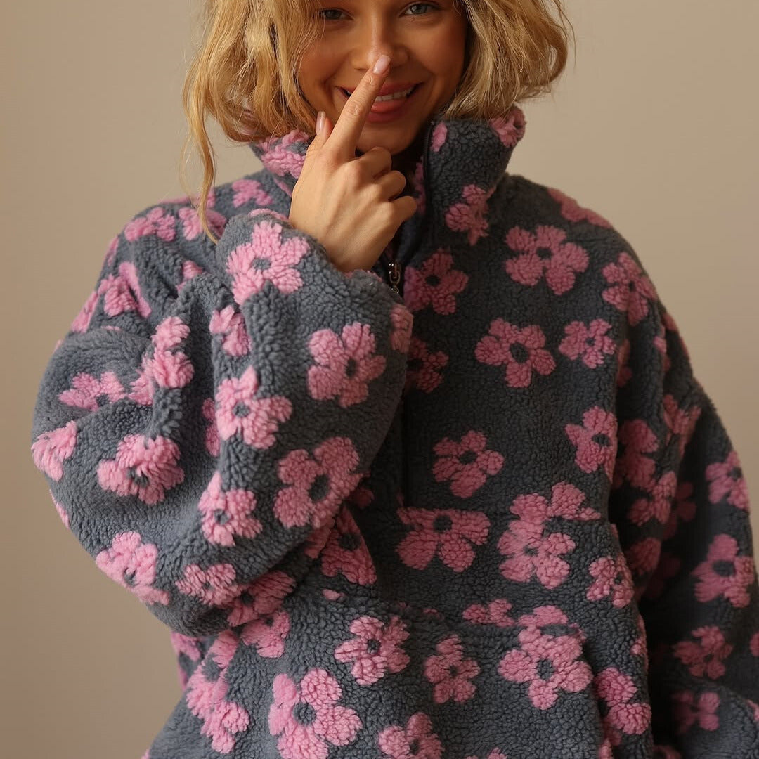 Daisy™ | Floral Sherpa Fleece Pullover