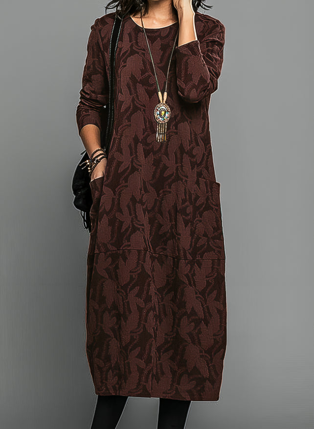 The Cassie™ | Long-Sleeve Pocket Midi Dress