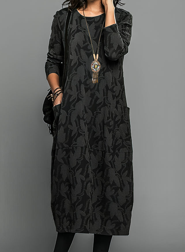 The Cassie™ | Long-Sleeve Pocket Midi Dress