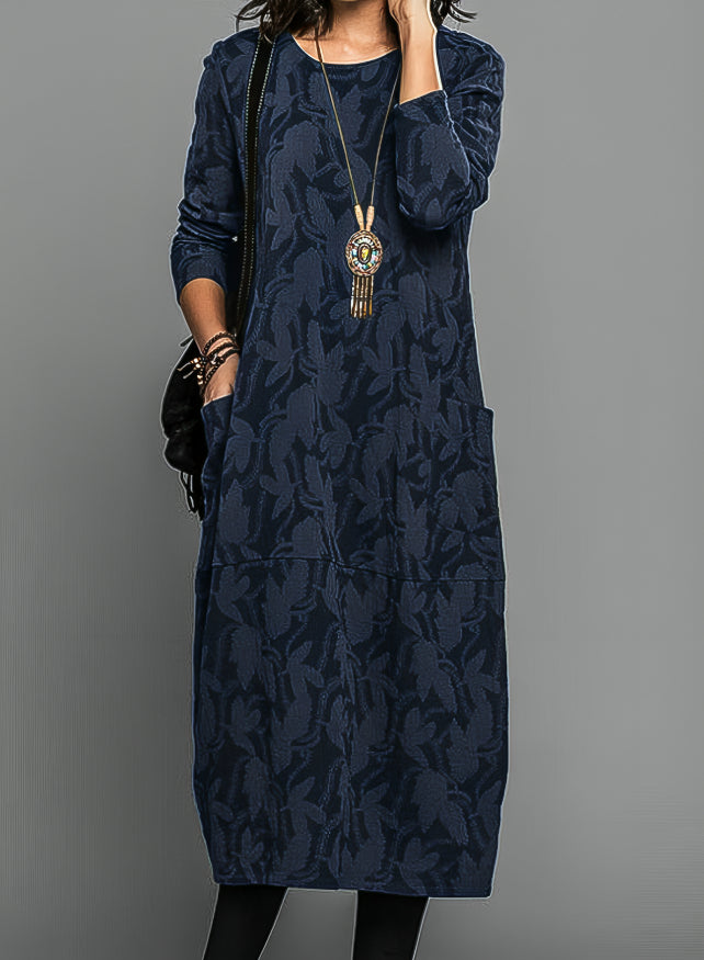 The Cassie™ | Long-Sleeve Pocket Midi Dress