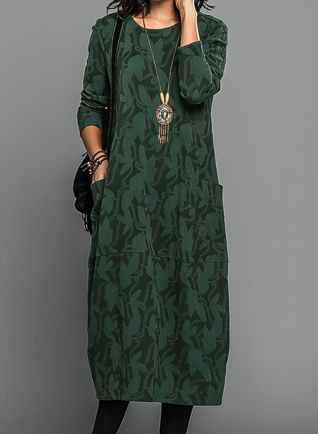 The Cassie™ | Long-Sleeve Pocket Midi Dress