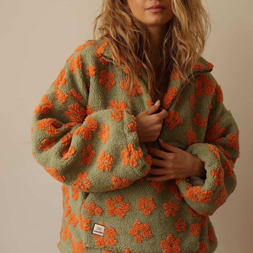 Daisy™ | Floral Sherpa Fleece Pullover