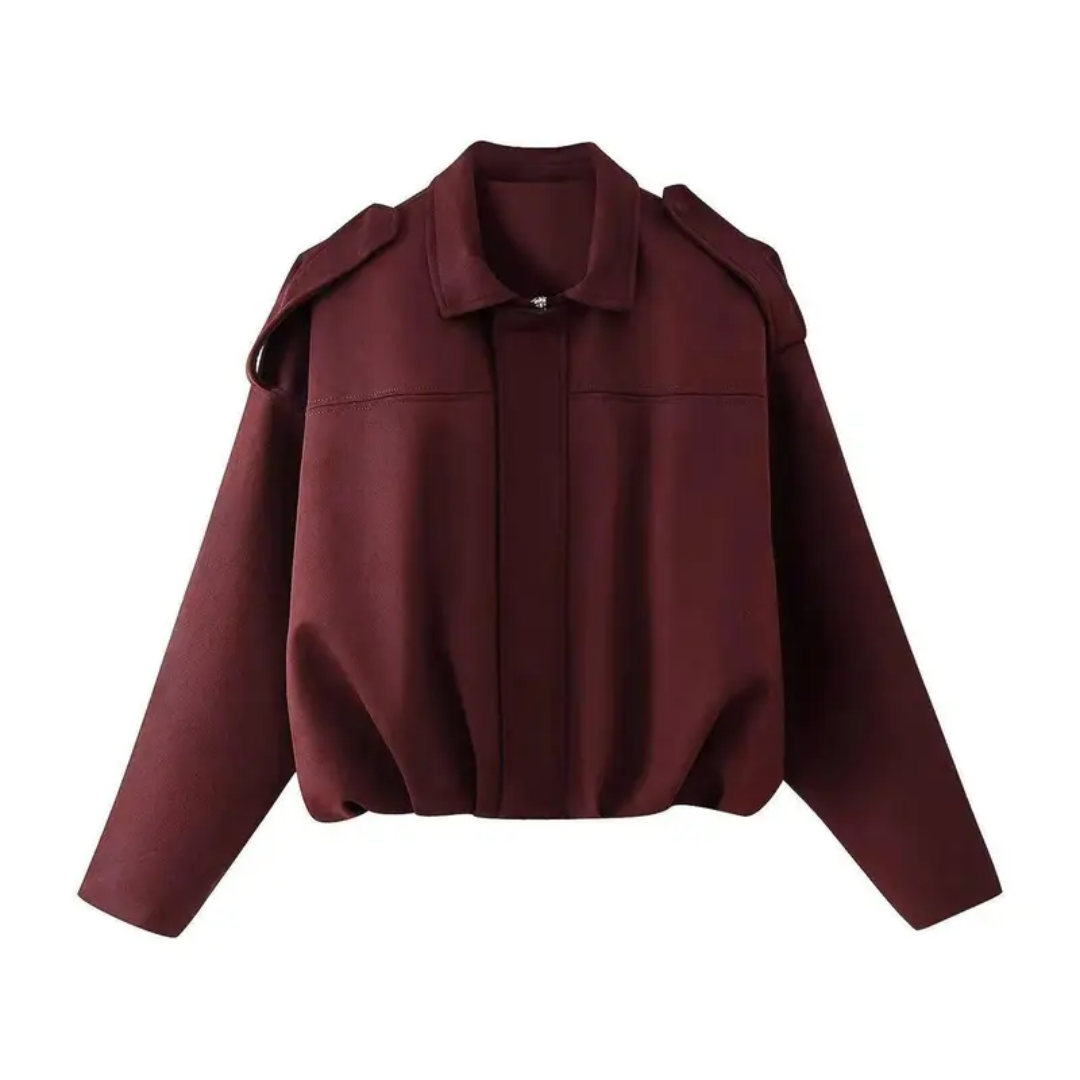 Jean™ – Vintage Suede Epaulet Bomber Jacket