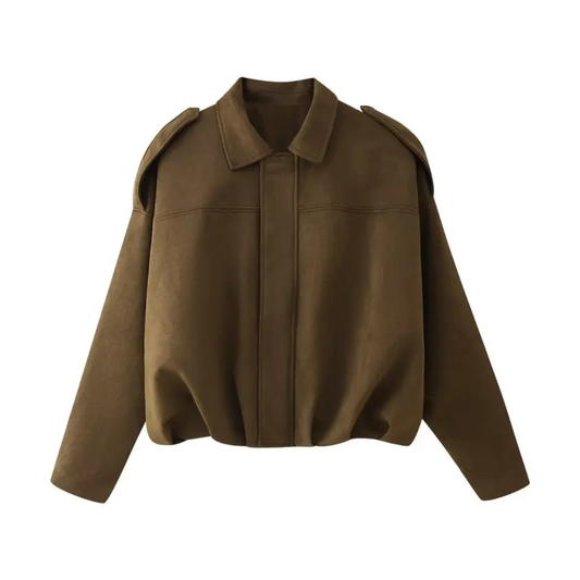 Jean™ – Vintage Suede Epaulet Bomber Jacket