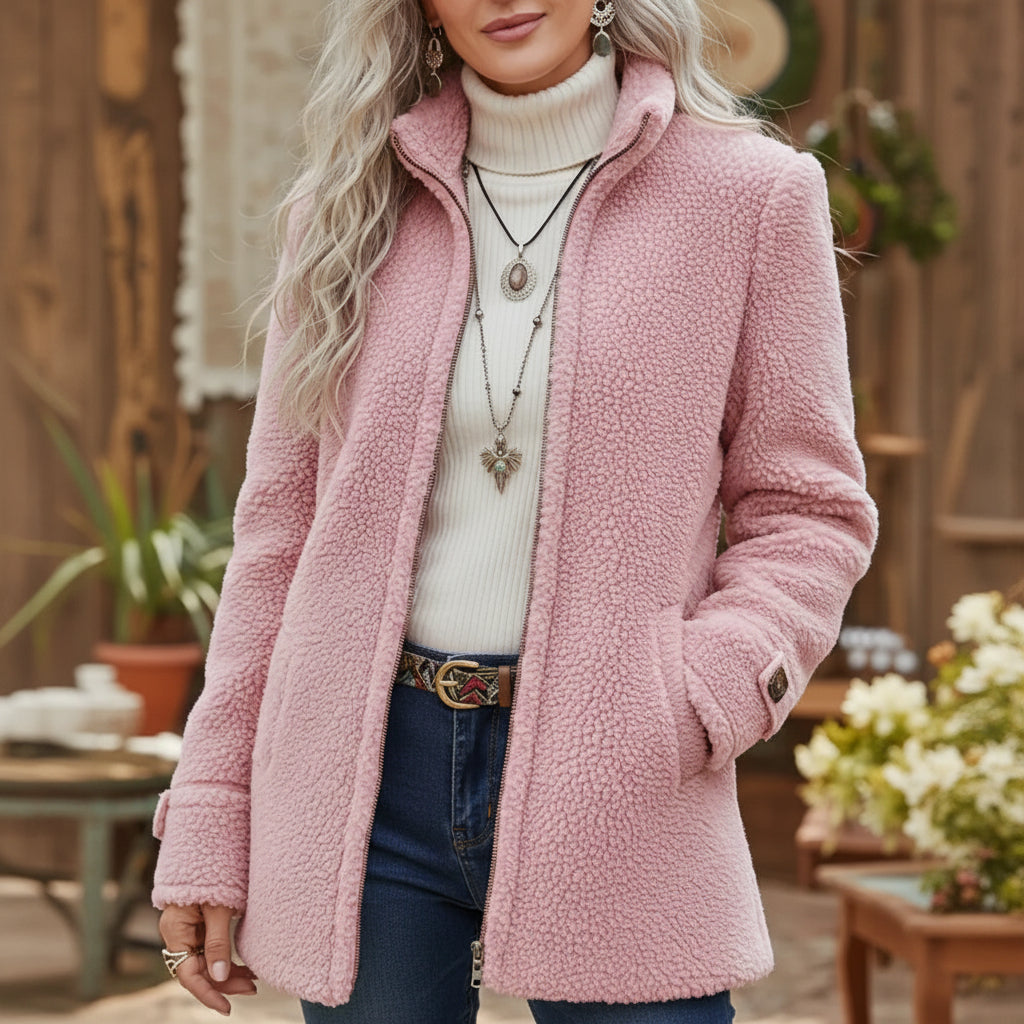 The Cassandra™ | Textured Fleece Zip Jacket