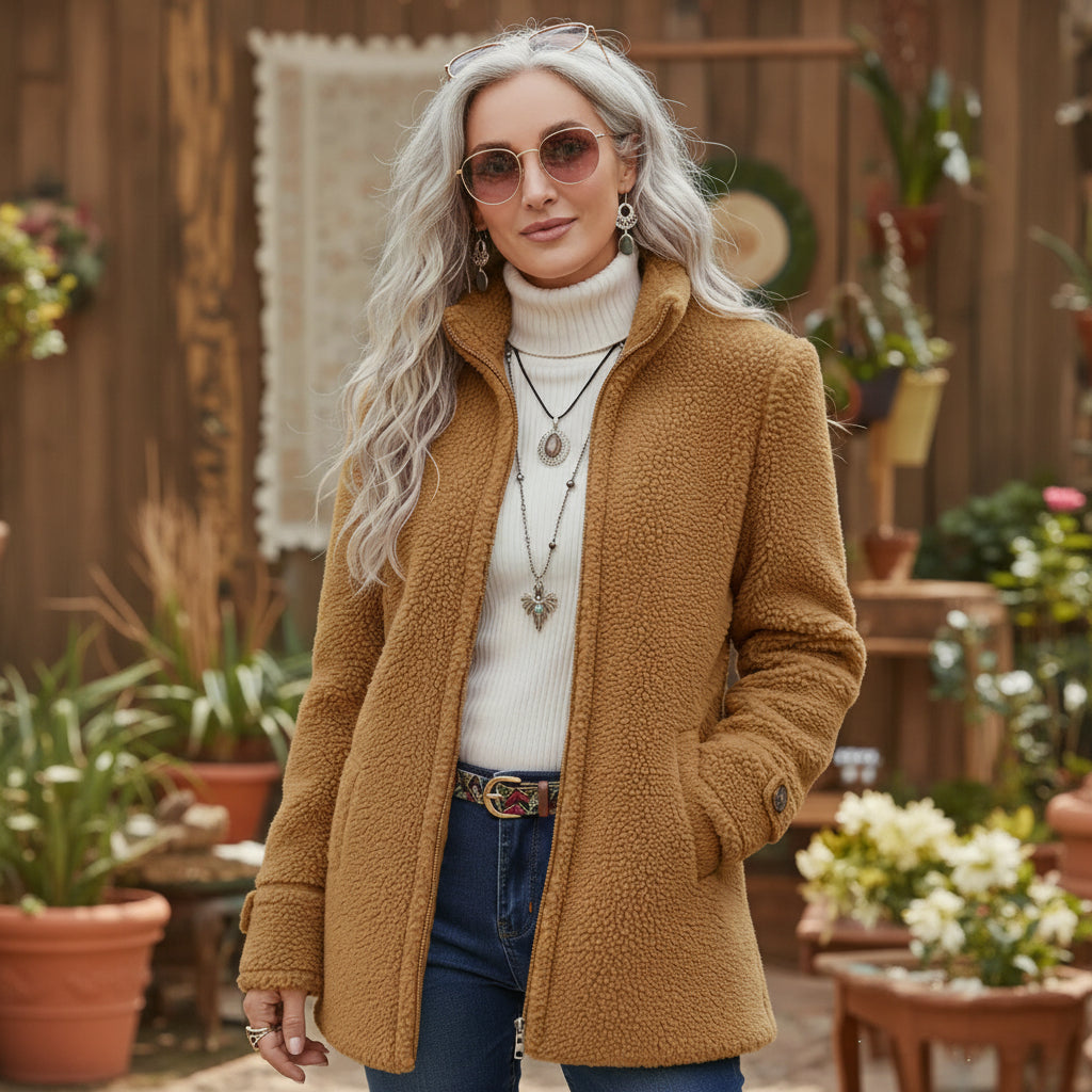 The Cassandra™ | Textured Fleece Zip Jacket
