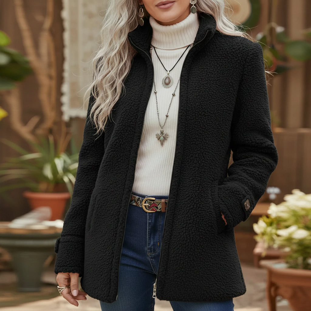 The Cassandra™ | Textured Fleece Zip Jacket