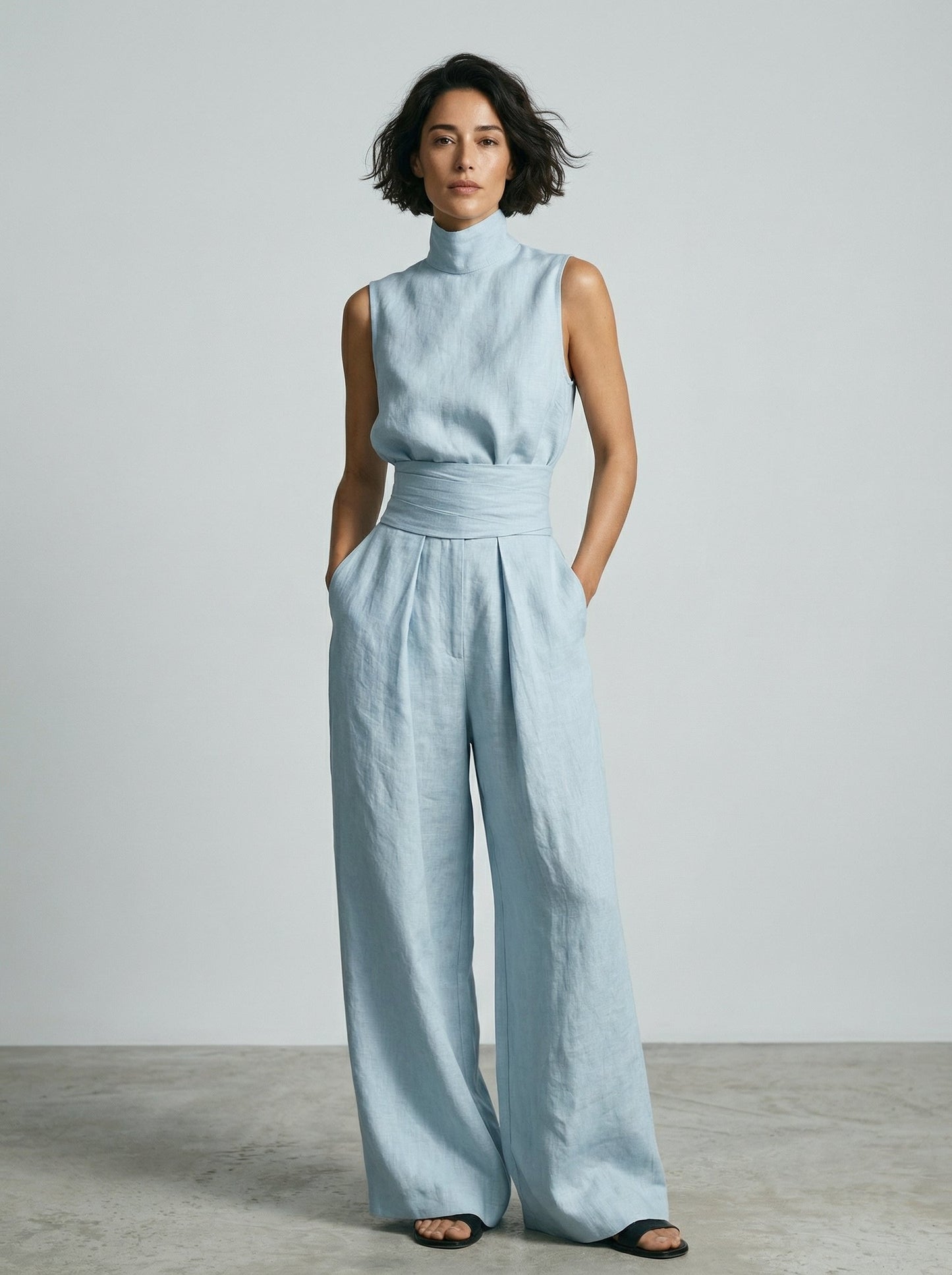 Minimalist Sleeveless Top Set