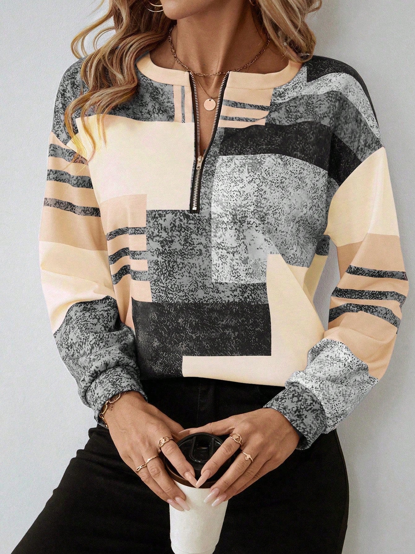 Oceane™ | Chic Vintage Half-Zip Sweatshirt