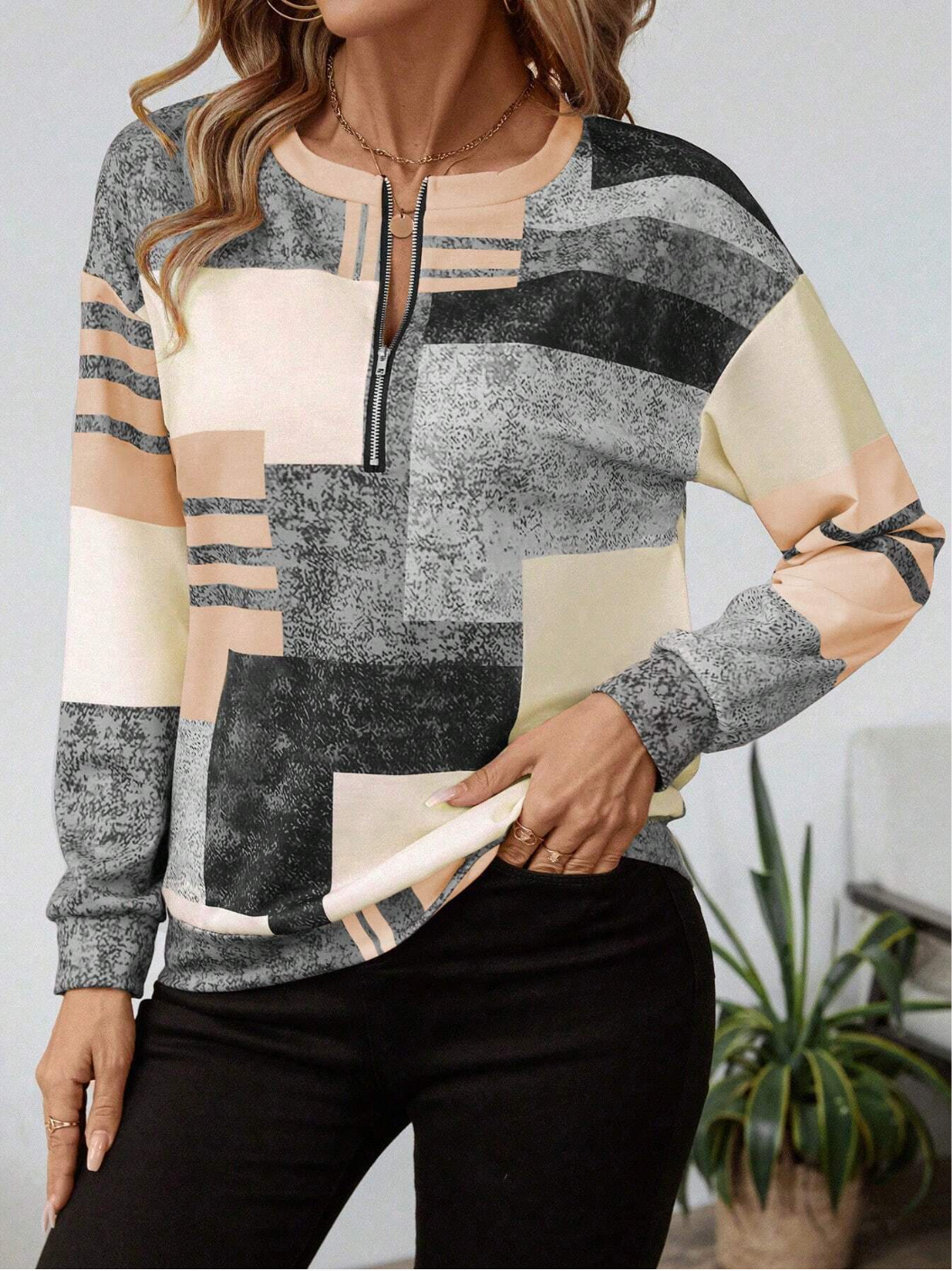 Oceane™ | Chic Vintage Half-Zip Sweatshirt