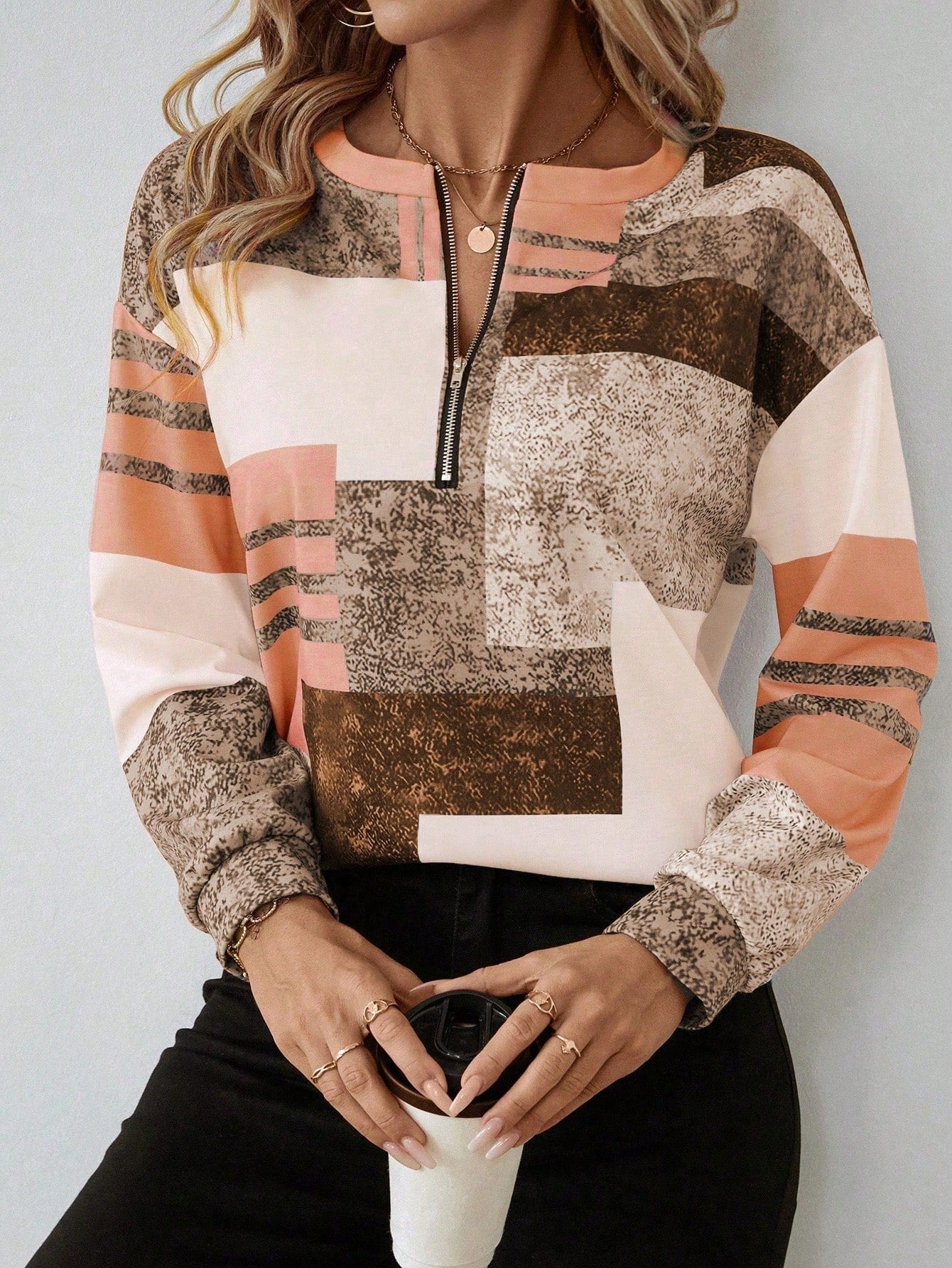 Oceane™ | Chic Vintage Half-Zip Sweatshirt
