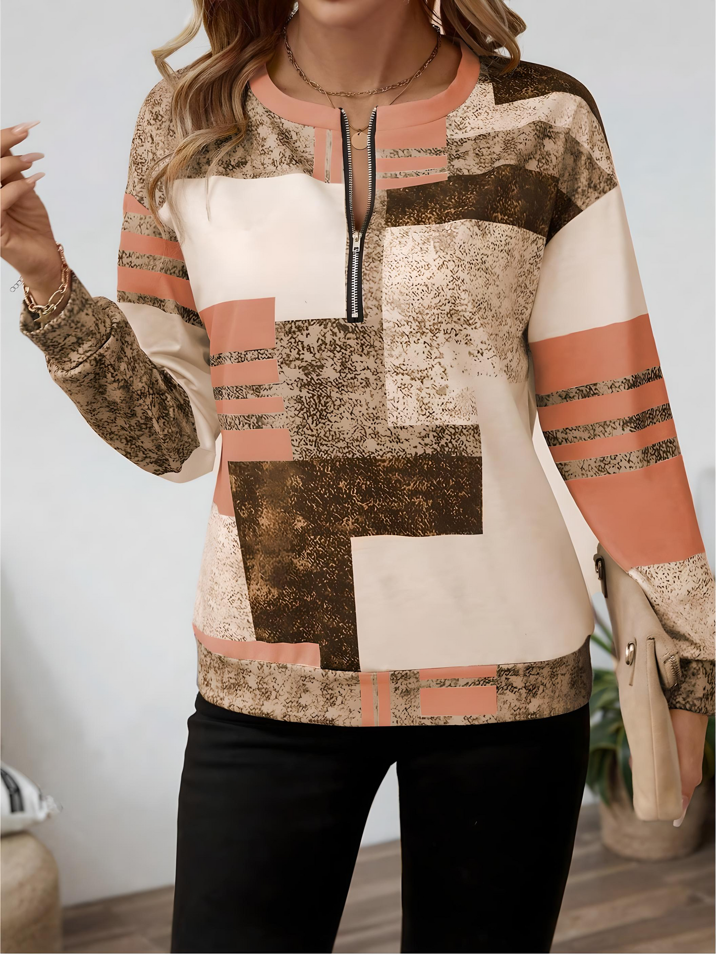 Oceane™ | Chic Vintage Half-Zip Sweatshirt