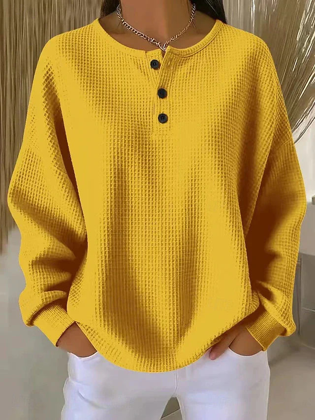 Aurelie | Waffle Knit Henley