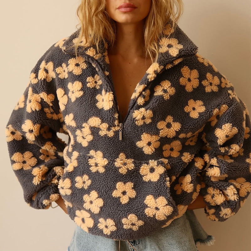 Daisy™ | Floral Sherpa Fleece Pullover