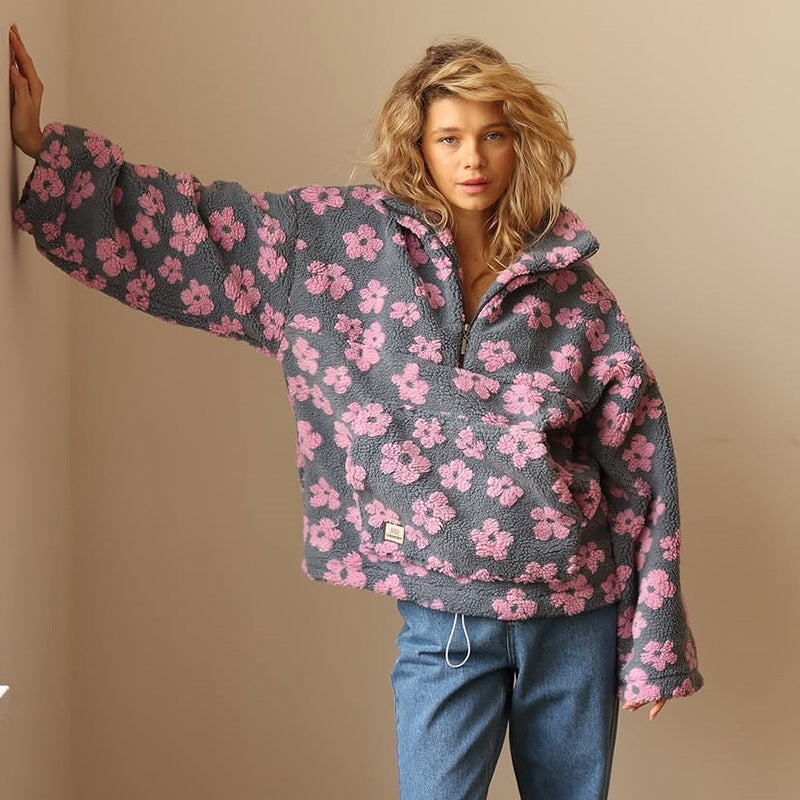 Daisy™ | Floral Sherpa Fleece Pullover