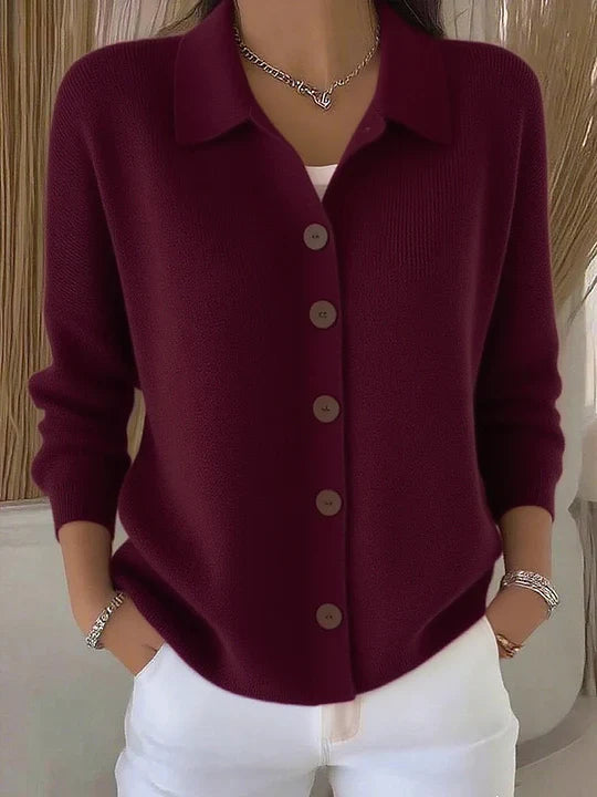 Ava™  | Collared Knit Cardigan