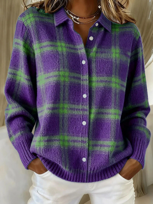 Sofie – Gebreide blouse met ruitmotief