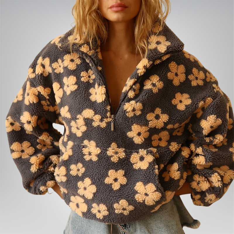 Daisy™ | Floral Sherpa Fleece Pullover
