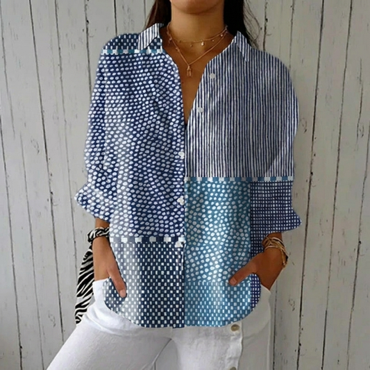 Fiora™ | Ocean Patchwork Blouse