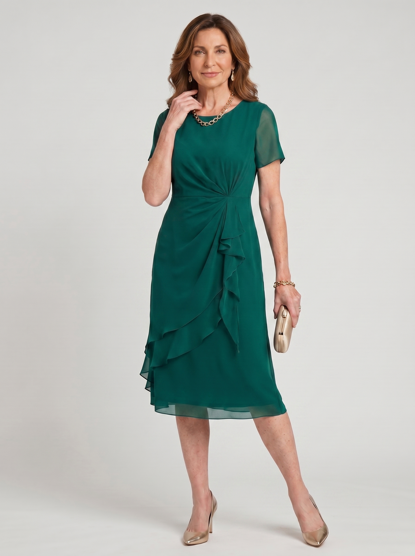 The Sara™ — Draped Elegant Dress